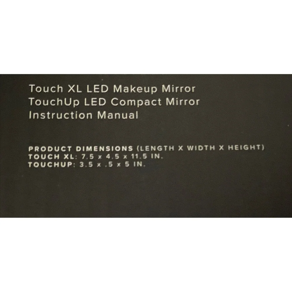 Impressions Vanity Touch The Set Black Makeup Mirror Touch Sensor Magnifying NEW